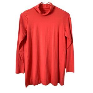 J. Jill‎ Luxe Supreme Turtleneck Tunic In Coral XS